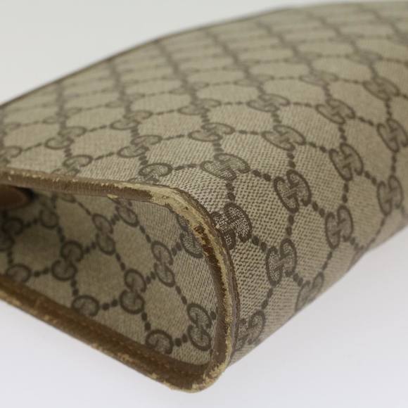 GUCCI GG Canvas Clutch Bag PVC Leather Beige Auth yk7935B - Picture 11 of 16
